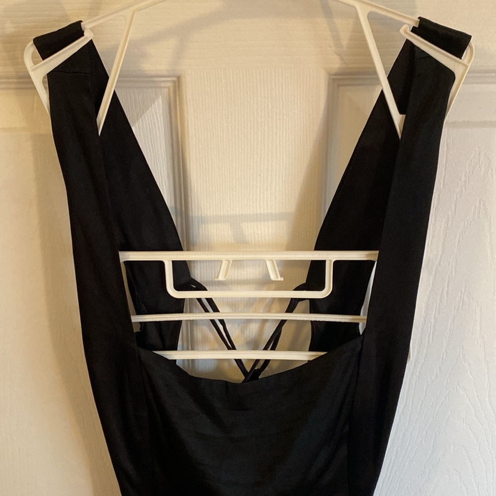 Meshki Carina Tie Back Black Mini Slip Dress - Picture 6 of 13
